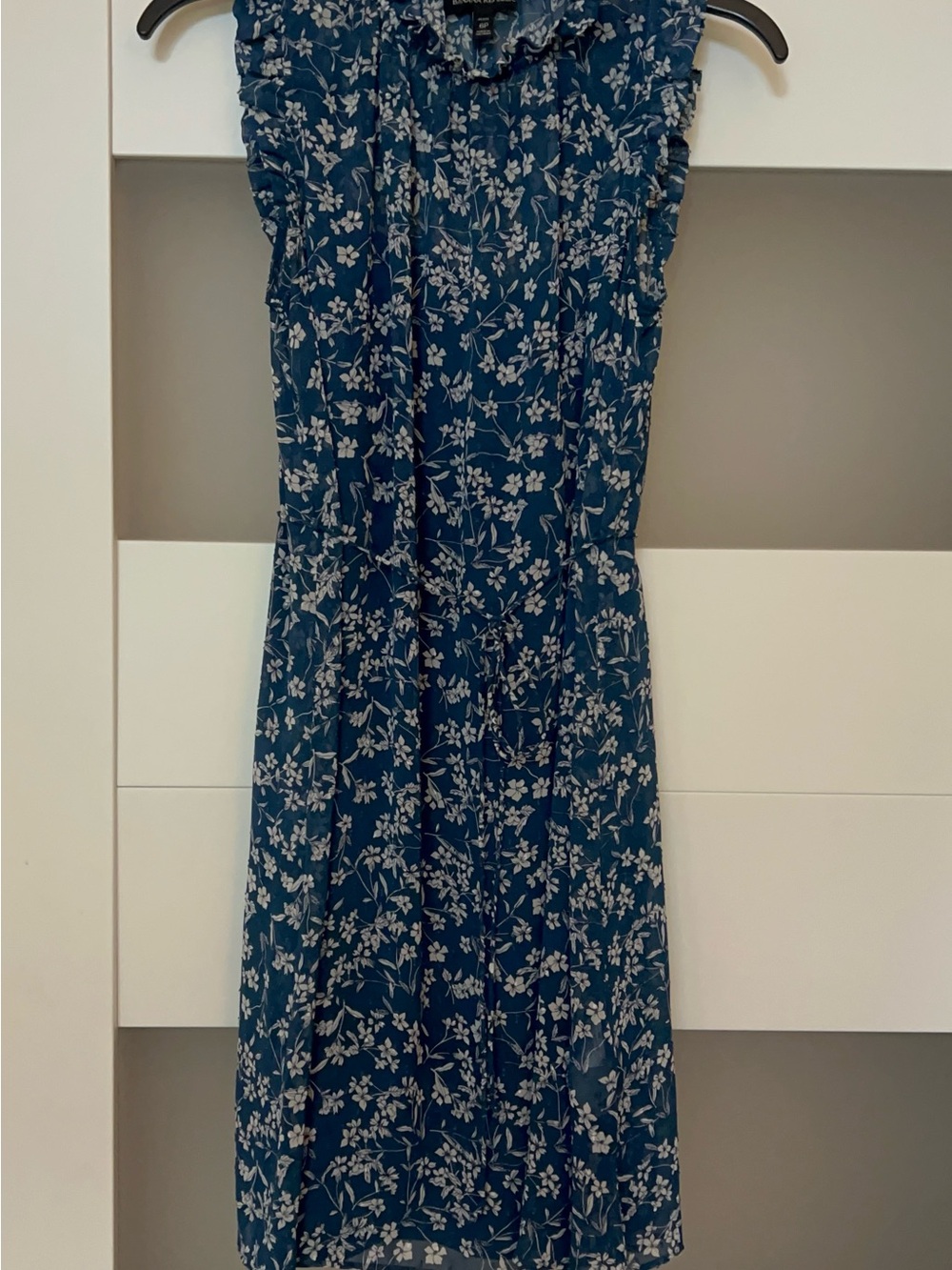Banana Republic Teal Blue Sleeveless Floral Midi Dress